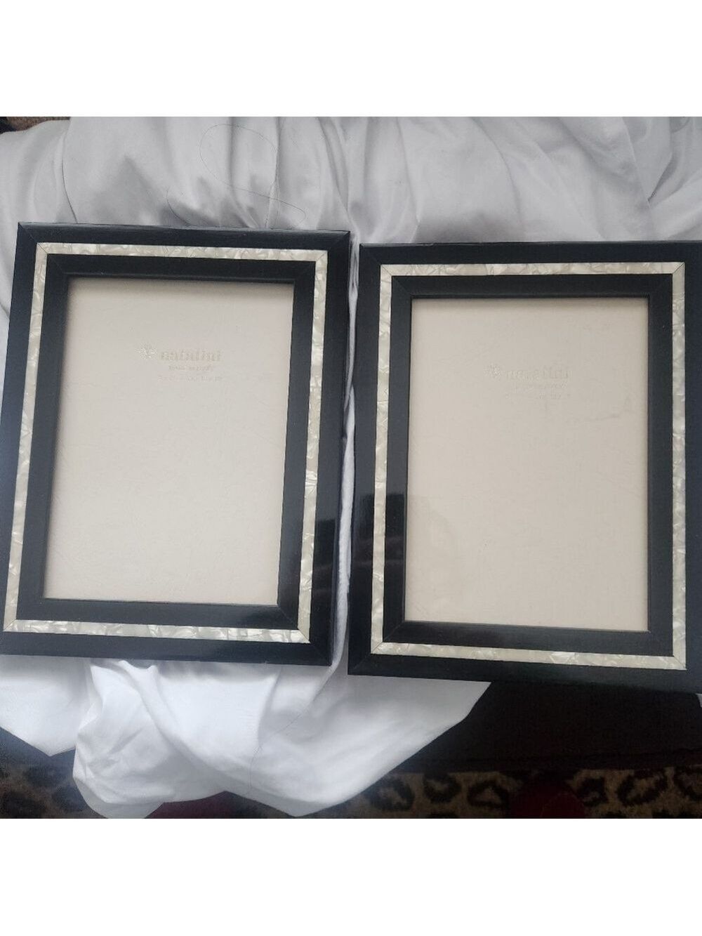 NWOT Pair Of 2 Natalini HandMade in Italy Black Marquetry Picture Frame 5x7